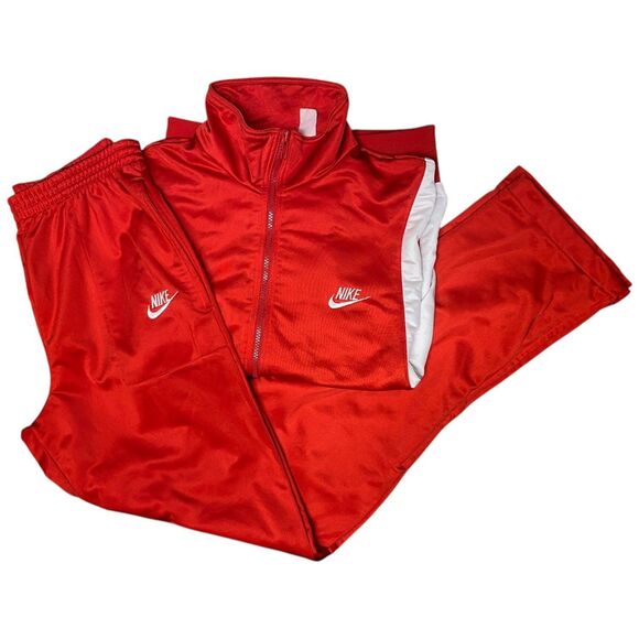 Vtg Nike Size Medium M Red white warm up 2-pc tracksuit 90s y2k retro sport - Picture 4 of 11